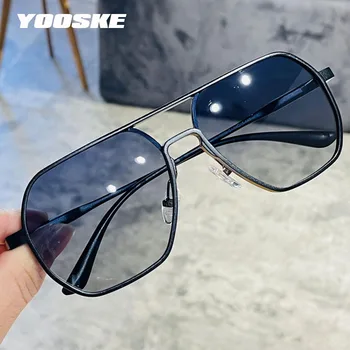 YOOSKE de Homens, Óculos de sol Polarizados Condução de Óculos de Sol Para Homens Mulheres Marca Designer Masculino Vintage Preto Piloto de Óculos de sol UV400
