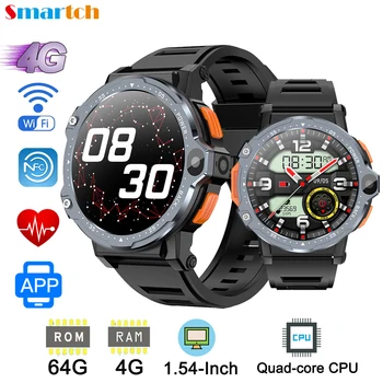 Nova 4 gb de RAM, 64 GB de ROM Homens 4G Smart Watch 800mAh Bateria Dual Câmera de Chamada de Vídeo, GPS, wi-Fi Esportes Fitness Cartão SIM 2023 Smartwatch