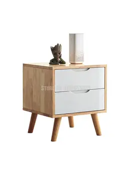 Tudo em madeira maciça mesa de cabeceira estilo Nórdico ins criativo minimalista moderno equipamento de quarto pequeno armário, mesa de cabeceira