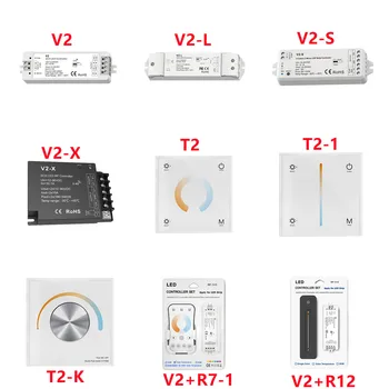 SKydance V2 V2-L V2-X CCT Controlador LED DC 12V 24V 2.4 G sem Fio RF Controle Remoto para WW CW de Dupla Cor de Luz LED Strip