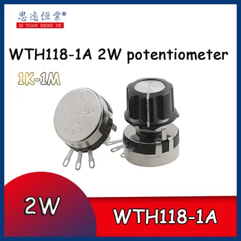 5PCS WTH118-1A 2W Potenciômetro +A03 knob1K/2K2/4K7/10K/22K/47K/100K/470K/potenciômetro de 1M