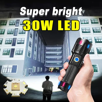 Mais Poderoso de Fluorescência Lanterna LED Recarregável USB Lanterna de Iluminação de Alta Potência de 1500 metros da Tocha Lanterna Acampando ao ar livre
