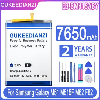 GUKEEDIANZI Bateria 7650mAh EB-BM415ABY para Samsung Galáxia M51 M515F M62 F62 Bateria Baterias do Telefone Móvel
