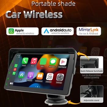 7 Polegadas, auto-Rádio compatível com Bluetooth sem Fio Carplay Android Auto Player de Multimídia de alto-Falante Embutido de Tela de Toque Dashcam WiFi