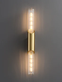 Moderna LED Lâmpada de Parede para Banheiro Vaidade Luzes de Iluminação Espelho H65 de Cobre Parede de Montagem de dispositivos Elétricos de Iluminação Candeeiro de Cabeceira, Luzes