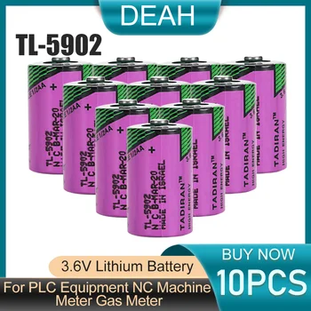 10pcs/lot Para TADIRAN TL-5902 3,6 V 1/2AA ER14250 LS14250 SL350 14250 Primária de Lítio de Bateria Para o PLC Equipamento Medidor Medidor de Gás