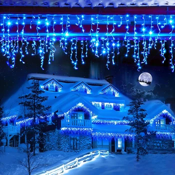 220V UE Icicle Cortina de LED corda Leve Queda de 0,6-0,8 m Rua Inverno, A Casa Natal Guirlanda Exterior Decorações para o Lar