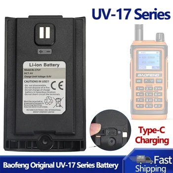 Baofeng Original UV-17 Série de Alta Capacidade da bateria Li-ion Bateria CC 8,4 V typ-c de carga para o Baofeng UV17 Pro Portable Walkie Talkie