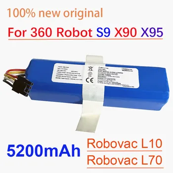 Original 5200mAh Bateria do Li-íon para 360 Robô Aspirador de pó S9 X90 X95 Acessórios, Peças de Reposição de Carregamento da Bateria