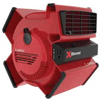 Lasko X-Ventilador de Multi-Posição Utilitário de Ventoinha com Porta USB, X12900, Vermelho