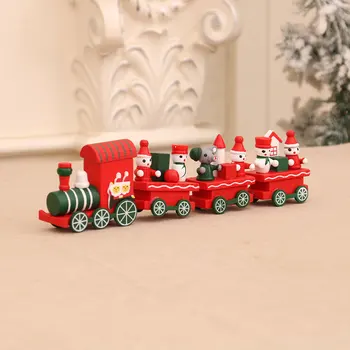 20cm de Natal DIY trem de madeira de costura destacável crianças brinquedo vermelho de presente de NATAL decorações para o lar