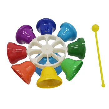 1 Conjunto De Educação Infantil Handbell 8-Observação Colorido Garoto Crianças Brinquedo Do Musical Do Instrumento De Percussão Duráveis, Reutilizáveis