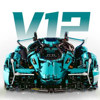 Técnico novo Lambo V12 Visão GT Super Esportes de Velocidade do Carro Blocos de Construção de Veículo de Corrida Reunir Tijolos Brinquedos Para Adultos e Crianças Dom