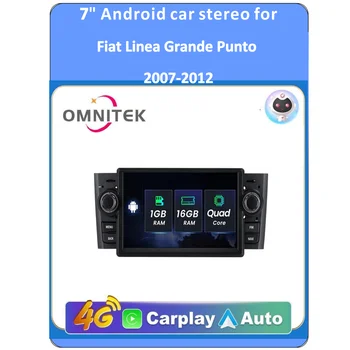 OMNITEK de 7 Polegadas DSP Android 11 Para Fiat Grande Punto Linea 2007-2012 Auto Carplay Carro Player Multimídia GPS de Navegação