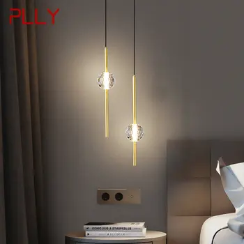 PLLY Contemporânea de Cobre Candelabro Pendente LED 3 Cores Bronze Ouro Pendurado Luzes de Cristal Para a Home Moderno Quarto