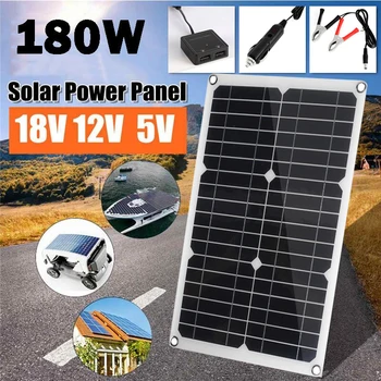 2 Porta USB 180W Painel Solar Multifuncional Portátil do Carregador de Kits de energia Solar prancha de Carregamento Solar Impermeável Painel USB do Carregador