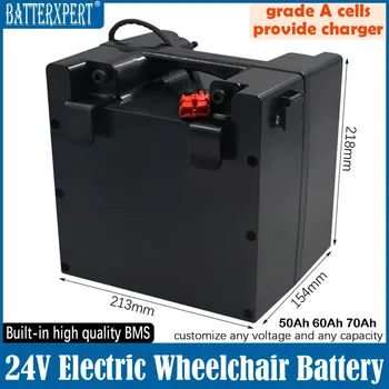 24V 15Ah 50Ah 60Ah 70Ah de Lítio li-ion Bateria De 24V Cadeira de rodas Elétrica da Escada Alpinista+Carregador