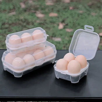 Exterior Ovos Caixa De Acampamento Piquenique Ovos Portátil De Armazenamento De Caixa De 3/4/8 Grades De Caixa De Ovos De Anti-Pressão De Plástico Transparente Ovo Caixa De Caso