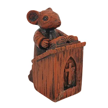 Igreja Do Mouse Resina Estátua Do Rato No Púlpito Da Igreja Mouse Resina Escultura Rat Ornamento Adequado Para Casa E Mesa De Escritório