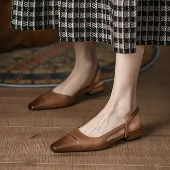 Mulheres Sandálias Slingback Fechado do Dedo do pé de Sapatos para as Mulheres de Baixa de Calcanhar Superficial Único Sapatos de Moda, o Conforto de Sandálias Casuais Sapatos