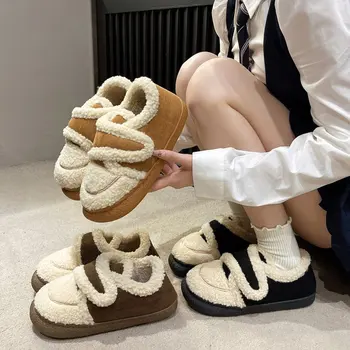 Plataforma das mulheres Chelsea Botas de Pele Quente Televisão Sapatos da Moda Inverno 2023 Novo Designer Curto de Algodão de Pelúcia Sapatos