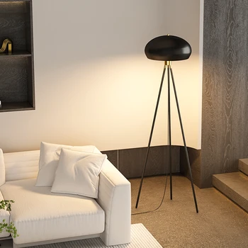 Nordic criativa luminária de chão sofá da sala do lado do tripé simples pós-moderno decorativo black metal branco lâmpada lâmpada do assoalho do quarto