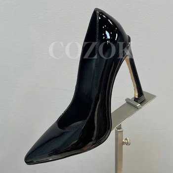 2023 a Primavera E o Verão de Mulheres Bombas de águas Rasas Boca Brilhante Design de Estiletes de Moda Simplicidade Dedo Apontado Único Sapatos