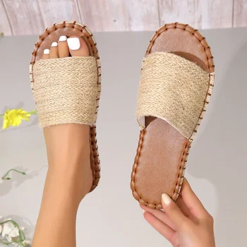Plus Size Slides Sapatos para as Mulheres de Verão Novo Bowknot Dedo do pé Aberto Televisão de Mulheres Chinelos de quarto ao ar livre Senhoras Luz Casuais Sapatos de Sandálias