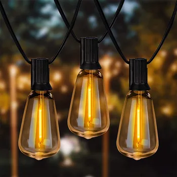 26m 50 Lâmpadas LED Exterior Luzes de corda de Plástico Inquebrável Lâmpadas Impermeável Pátio Luzes para o Jardim Fora Quintal Varanda