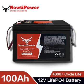 LiFePO4 Bateria de 12V 100AH 5000+ Ciclo de Células de Lítio de Fosfato de Ferro Solar de Baterias Incorporado 100A BMS Para RV Barco Livre de Impostos