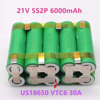 Genuíno 18650 21V VTC6 bateria 6000mAh 30amps para 21V chave de fenda bateria de soldagem eletrodo 5S2P 21V bateria de personalização
