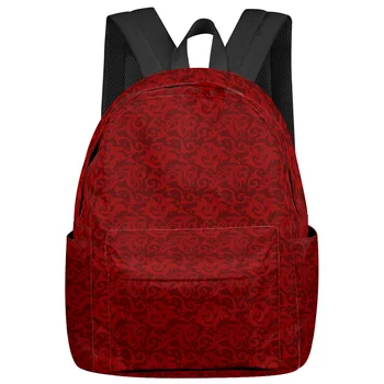 Inverno de Natal Retro Vermelho Padrão de Mochila mochilas Escolares para Meninas Adolescentes Estudantes Laptop Saco da Mulher Casual Mochila de Viagem