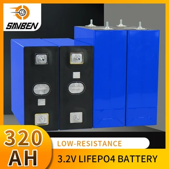 320Ah Lifepo4 Bateria Grau de 3,2 V Recarregável de Lítio de fosfato de ferro de Célula DIY 12V 24V 48V Solar Batteri Para EV Carrinho de Golfe