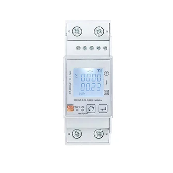 Tuya Zigbee Smart Energy Medidor Bidirecional Única Fase 80A Trilho Din Monitor de Energia Wattmeter Voltímetro Ampermeter