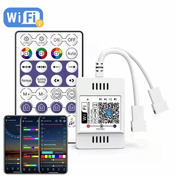 Smart LED WiFi Controlador APP/Controle Remoto RGBIC Dimmer Compatível com Alexa e Google para Casa WS2812B WS281 SM16703 Luzes de Tira