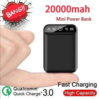20000mAh o banco móvel do poder portátil de telefone celular carregador rápido display digital USB de carregamento de bateria externo para Android