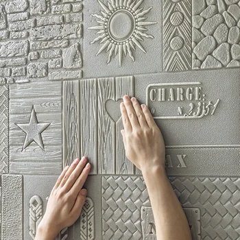 3D Auto-adesivo criativo papel de parede sala quarto TV de plano de fundo de papel de parede à prova de umidade renovação da decoração adesivo