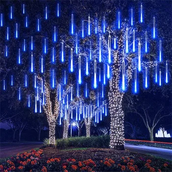Ano novo 30/50cm Exterior chuva de Meteoros Chuva 8 Tubos LED Luzes de corda Impermeável Para a Árvore de Natal, Festa de Casamento Decoração