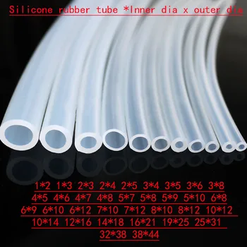 Borracha de Silicone tubo de 3x6 3x8 4x5 4x6 4x7 4x8 5x7 5x8 5x9 5x10 6x8 6x9 6x10 6x12mm transparente clara tubo de Mangueira médica encanamento