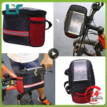 1~10PCS Dianteira da Bicicleta Tubo de Saco Portátil de Três pontos de Fixação de Design de Ombro Bag Duplo Clássico-Design com Zíper Guiador Cesta