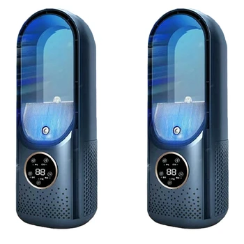 2X de Ar mais frio Display LED Ar Condicionado, Umidificação Ventilador Elétrico de 6 Velocidade Silenciosa Timer Ventilador Umidificador Ventilador Azul