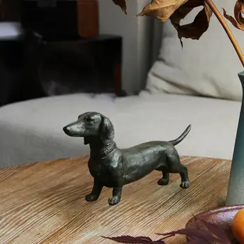 Mão-crafted Adorável animal de Estimação Lembrança Animal Escultura Base Estável Cão Estátua Boneca Colecionável Decoração de Sala de estar