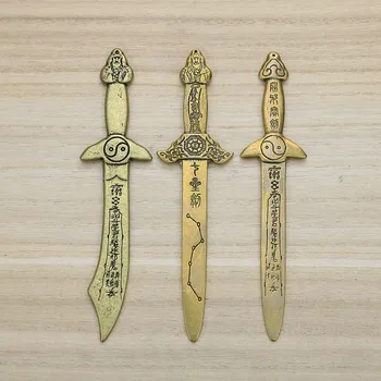 Fengshui Chinês Bagua De Cobre Decoração Artesanato Espadas Sorte Auspicioso Metal Cinco Imperador Dinheiro Moeda Espada Artware Ornamentos