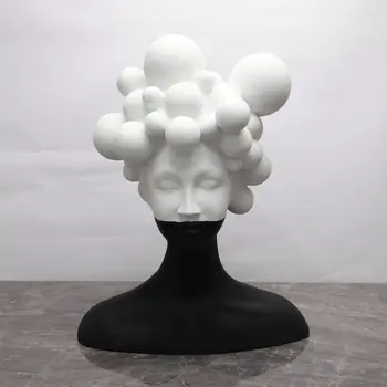 Moderno e Minimalista, a Decoração Home de Preto-e-Branco de Menina Arte Figura Escultura de Resina de Decoração Sala de Decoração Amigo Dom