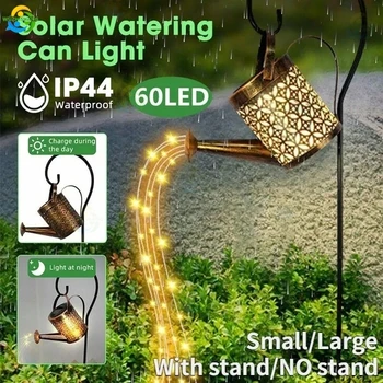 Solar regador de Luz LED Pendurado Chaleira Lanterna Impermeável Exterior de Decoração de Jardim de Metal Retro Cachoeira Lâmpada da Luz da Paisagem