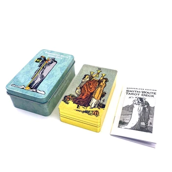 Muitos Desenhos Caixa de Ferro Oracle Convés de Cartão de Tarô, Jogo de Tabuleiro Oracle Cartas de Baralho de Tarô com o Guia do Livro de Astrologia, Adivinhação