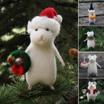 Senti Mouse E Abóbora Ornamento De Halloween Com Uma Abóbora Agulha Presente De Natal Agulha Animal Agulha Em Miniatura Animal Ornamento