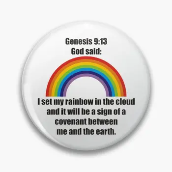 Deus 39 S Rainbow Gênesis 9 13 Macio Botão Pin Pin De Lapela Engraçado Amante Emblema Bonito Colar De Chapéu De Decoração Criativa De Presente De Moda Broche