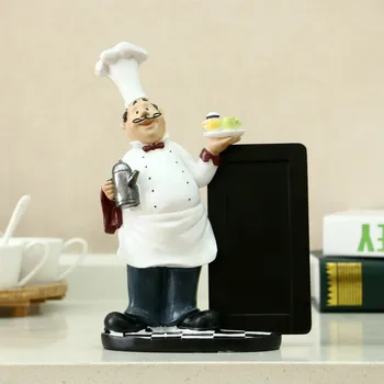 VILEAD 24cm de Resina Placa da Mensagem Bigode Chef Figuras Restaurante Ocidental, Cozinha Pastelaria, Loja de Artesanato, Decoração Acessórios