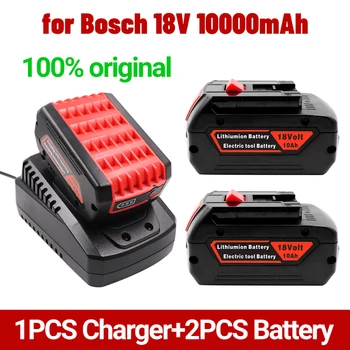 18V 10000mAh para Bosch berbequim 18V 10.0 Ah Li-ion BAT609, BAT609G, BAT618, BAT618G, BAT614, 2607336236+carregador